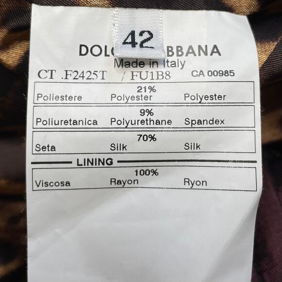 Dolce & Gabbana Vintage Burgundy Silk Black Faux Leather Trim 42 IT 6 US - Picture 4 of 4